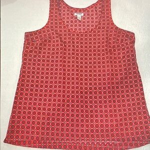Old Navy Pink Red Patterned Scoop-Neck Tank